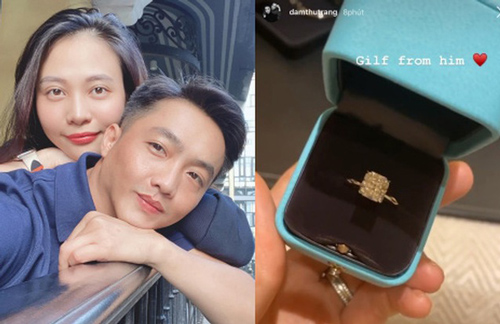 Đi Mỹ du lịch đầu năm mới, Cường Đô La tiện sắm luôn nhẫn kim cương khủng tặng Đàm Thu Trang làm ai cũng phát ghen