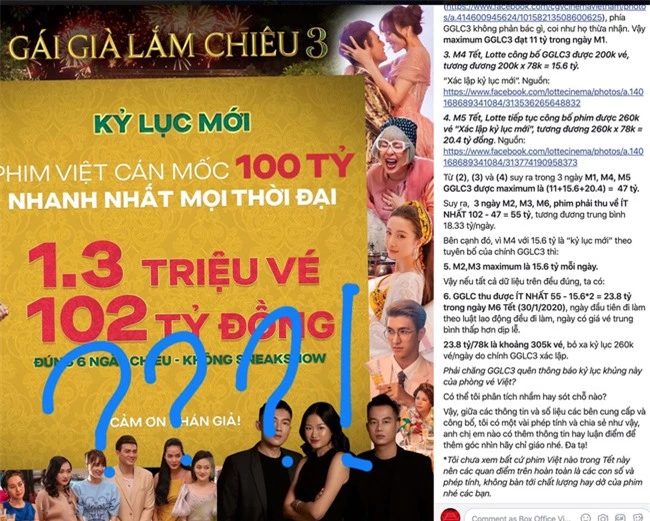 "Gái già lắm chiêu 3" của Lan Ngọc vừa công bố kỷ lục bán vé 102 tỷ đã bị dân mạng thi nhau bóc mẽ "nổ quá đà" - Ảnh 6.