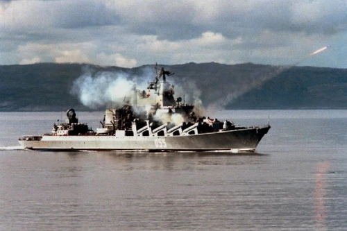 Tuần dương hạm Nguyên soái Ustinov lớp Slava của Hải quân Nga. Ảnh: TASS.