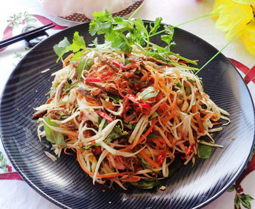 Tuyệt chiêu làm nộm đu đủ bò khô ngon khó cưỡng