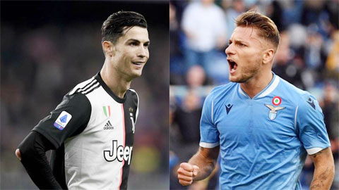 Ronaldo và Immobile ganh đua từng pha ăn mừng