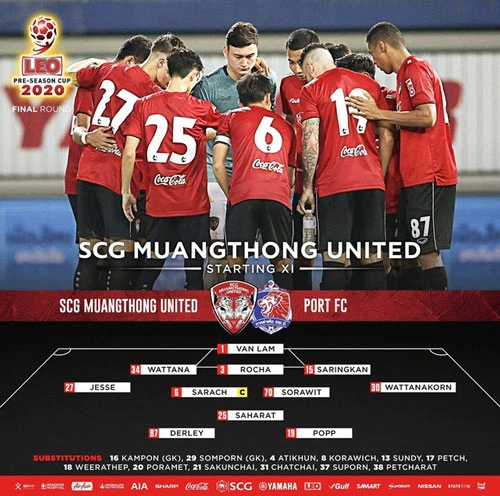 Đặng Văn Lâm tiếp tục giữ suất chính thức trong đội hình Muangthong United