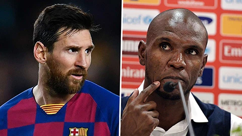 Lionel Messi (trái) và Eric Abidal