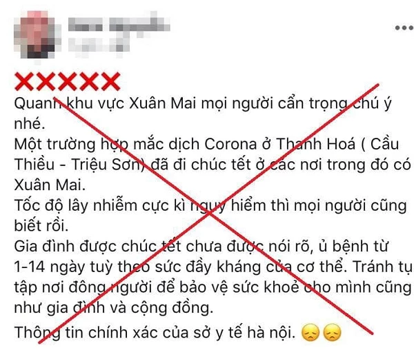 Đưa tin giả khiến nam thanh niên ở Chương Mỹ, Hà Nội phải nộp phạt 10 triệu đồng.