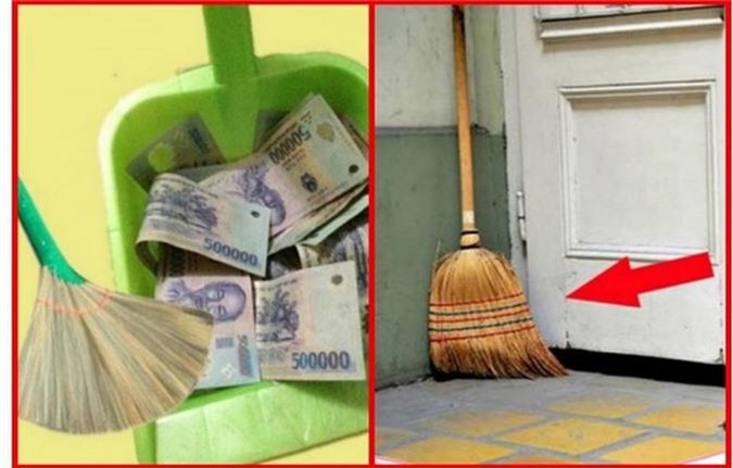 Không đặt chổi trong phòng khách