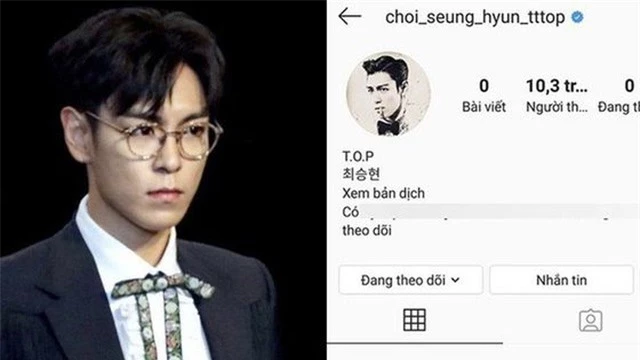 T.O.P (Big Bang) bất ngờ xoá bỏ toàn bộ trang cá nhân - 1