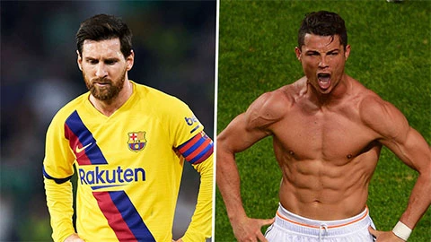 Cristiano Ronaldo (phải) và Lionel Messi.