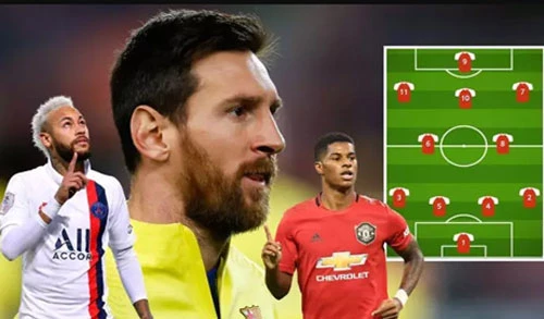 Lionel Messi, Neymar và Marcus Rashford góp mặt trong đội hình ghi nghiều bàn thắng nhất trong 5 giải hàng đầu Châu Âu.