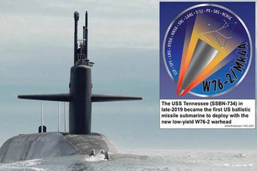 Tàu ngầm Mỹ bắt đầu tuần tra với đầu đạn hạt nhân chiến thuật mới W76-2. Nguồn: Xinhua.