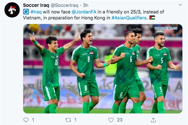 Iraq xác nhận đá giao hữu với Jordan, thay vì đội tuyển Việt Nam - 1