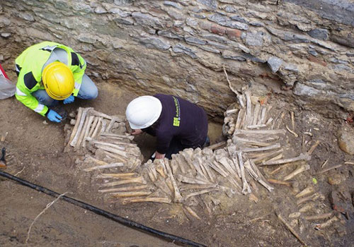 "Ớn lạnh" khi nhìn thấy bức tường làm từ xương người có niên đại 500 năm tuổi 