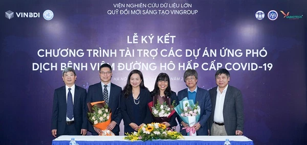 Quỹ Đổi mới sáng tạo (VINIF), Viện Nghiên cứu Dữ liệu lớn – VINBDI (thuộc Tập đoàn Vingroup) đã ký kết tài trợ 3 dự án nghiên cứu ứng phó nhanh với dịch viêm đường hô hấp cấp do chủng mới của virus corona (COVID-19). 