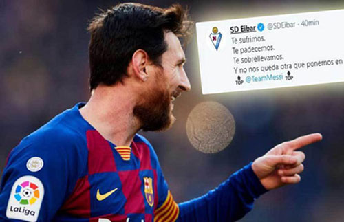 Bị Messi 'đâm' 4 nhát kiếm, đối thủ vẫn công khai chúc mừng
