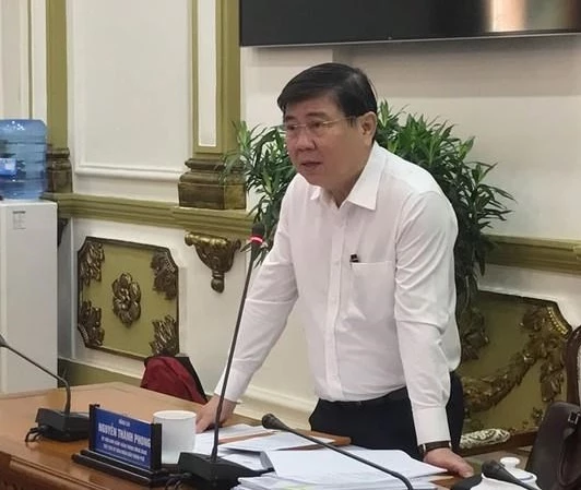 Chủ tịch UBND TP.HCM Nguyễn Thành Phong phát biểu trong buổi đối thoại với 36 doanh nghiệp bất động sản vào ngày 22/2/2020. Ảnh theo VOV