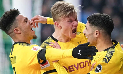 Erling Haaland (giữa) đang thi đấu ấn tượng tại Dortmund.