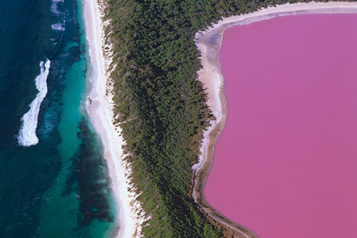 Những hồ nước màu hồng kỳ lạ ở Australia