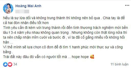 Hoàng Mai Anh chia tay 0