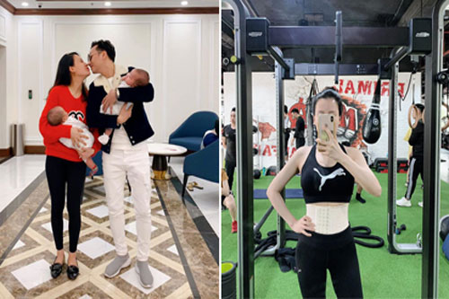 Vợ của MC Thành Trung lấy lại vóc dáng thon gọn sau hơn 2 tháng sinh con