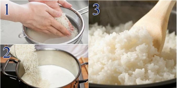 Vo gạo xong thêm chút dầu nă hoặc mỡ món cơm ngon hơn