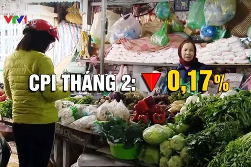CPI tháng 2 giảm nhẹ so với tháng trước