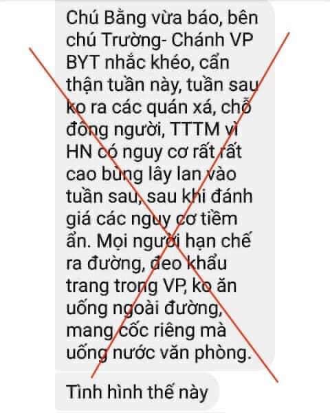 Hoang tin “ông chú Bộ Y tế” về dịch bệnh Covid-19 lan truyền trên Facebook