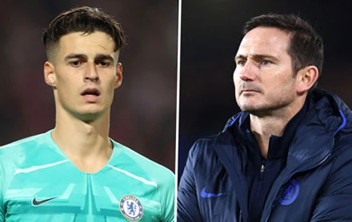 Kepa (trái) Lampard.