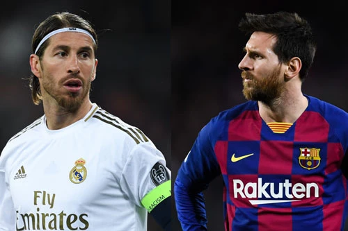 Ramos và Messi (phải).