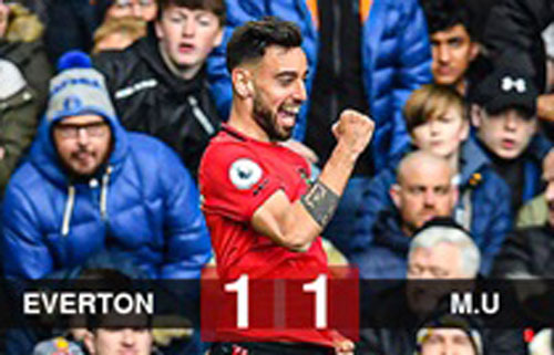 Kết quả Everton 1-1 M.U: Bruno Fernandes và VAR giúp Quỷ đỏ giành về 1 điểm