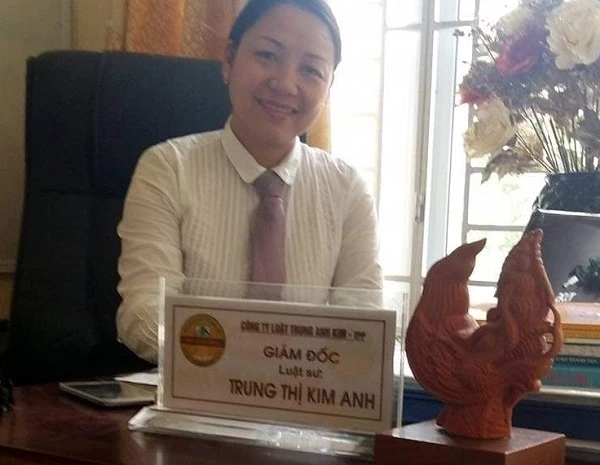 Luật sư Trung Thị Kim Anh, Giám đốc Công ty Luật Trung Anh Kim.