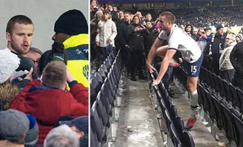 Eric Dier lên khán đài đánh nhau với khán giả sau khi Tottenham thua trận.