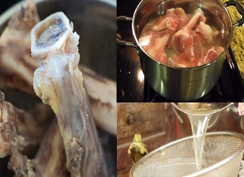 Trước khi hầm chỉ cần thả xương vào ngâm trong nước này, đảm bảo thơm ngon, nhanh nhừ, ngọt nước