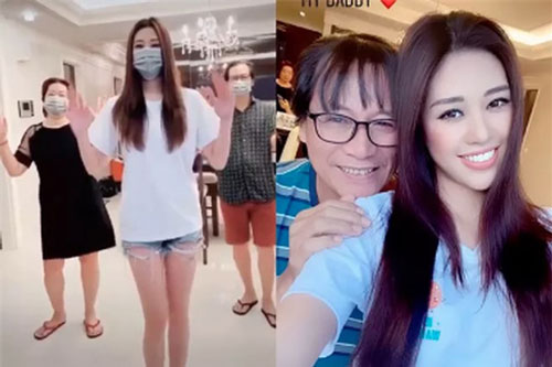 Hoa h&#x1EAD;u Kh&#xE1;nh V&#xE2;n v&#xE0; b&#x1ED1; m&#x1EB9; nh&#x1EA3;y theo &#x201C;Ghen c&#xF4; Vy&#x201D; &#x111;ang g&#xE2;y &#x201C;s&#x1ED1;t&#x201D; to&#xE0;n c&#x1EA7;u