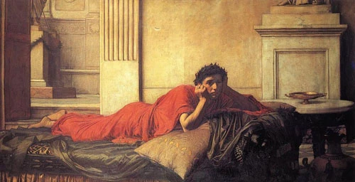 Tranh của họa sĩ John William Waterhouse vẽ Nero hối hận sau khi giết mẹ mình. 