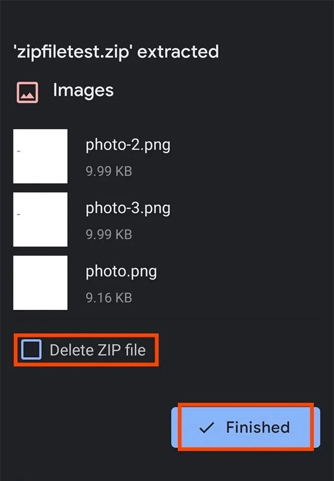 Cách nén và giải nén file ZIP trên Android