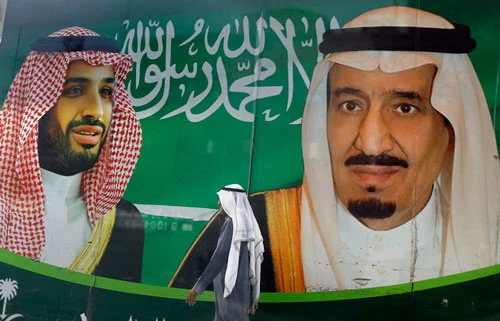 Hình ảnh vua Saudi King Salman và thái tử Mohammad bin Salman. Ảnh: AP.