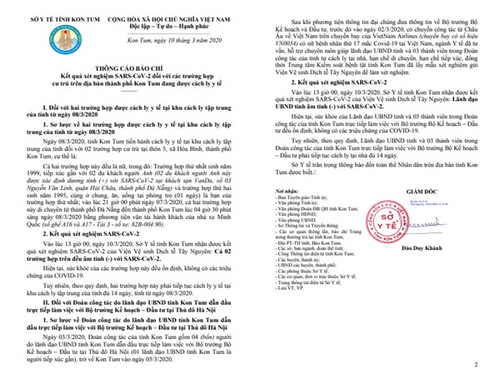 Một lãnh đạo UBND tỉnh Kon Tum phải cách ly do tiếp xúc với Bộ trưởng KH&ĐT 