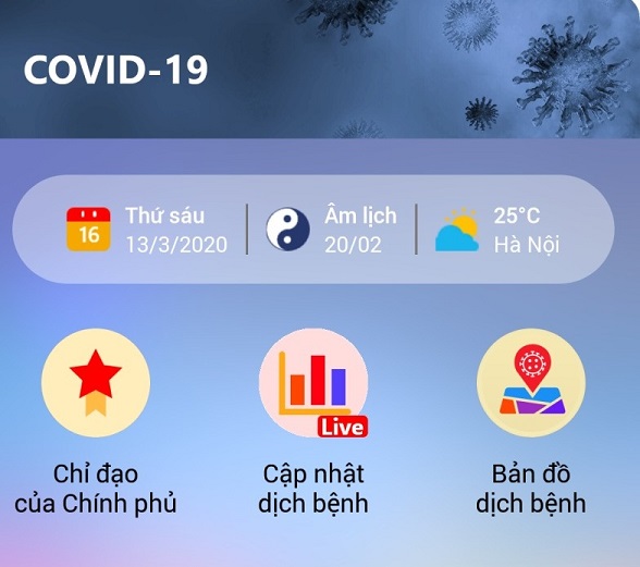 App COVID-19: Thêm một kênh cập nhật thông tin dịch bệnh Covid-19