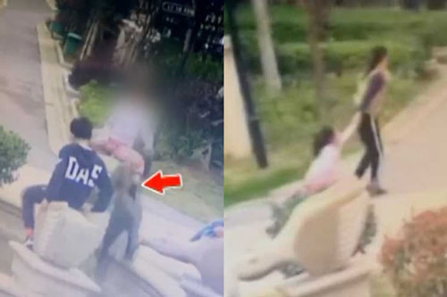 Cháu nội bị đẩy xuống bể nước, bà lao ra kéo lê đứa trẻ hàng xóm hơn 10m trên đường bê tông