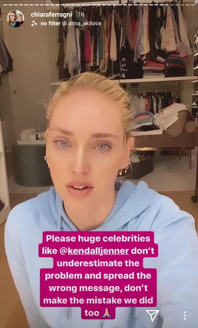 Chiara Ferragni công khai chỉ trích Kendall.