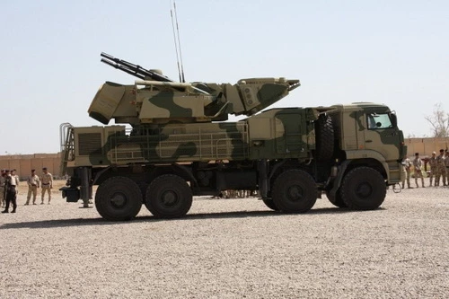 Hệ thống tên lửa - pháo phòng không tầm thấp Pantsir-S1 của Quân đội Iraq. Ảnh: Al Masdar News.