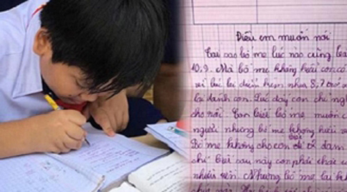 Cậu bé lớp 4 viết tâm thư gửi bố mẹ, nội dung mới khiến mọi người không khỏi xót thương