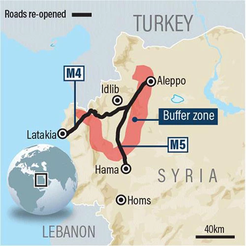 Đường cao tốc M4, M5 và chiến trường Idlib.