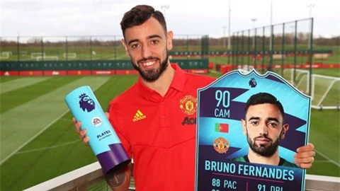 Bruno Fernandes nhận danh hiệu Cầu thủ xuất sắc nhất tháng 2 ở Ngoại hạng Anh