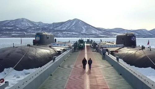 Căn cứ tàu ngầm chiến lược của Hải quân Nga. Ảnh: TASS.