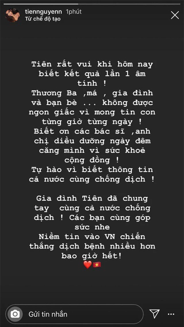 “Ái nữ hàng hiệu” Tiên Nguyễn xác nhận âm tính lần 1 - 2