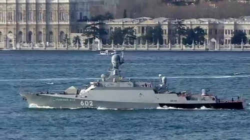Một tàu chiến của Hạm đội Biển Đen Hải quân Nga. Ảnh: TASS.