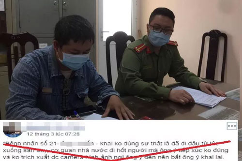 Hà Nội: Xử lý đối tượng tung tin thất thiệt về bệnh nhân số 21 nhiễm COVID-19