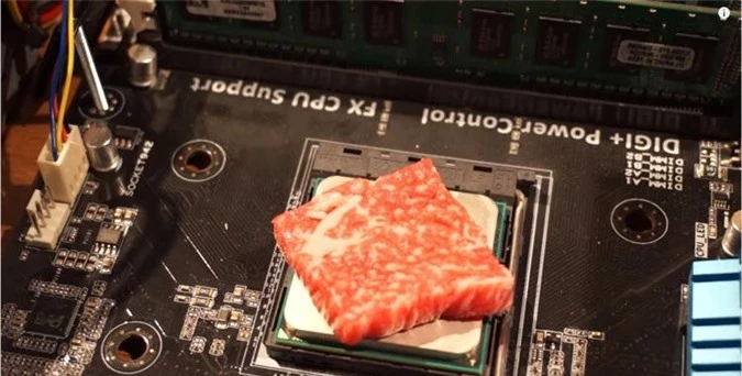 Đem CPU máy tính để nướng thịt bò, luộc trứng... YouTuber bỗng nổi như cồn tiền vào như nước - Ảnh 1.