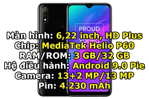 Realme 3 RAM 3 GB/32GB (2,99 triệu đồng).