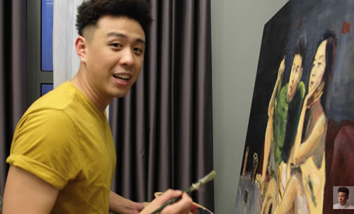 Huyme chia sẻ mùa dịch ở nhà vẽ tranh làm điều bổ ích, ô hay nhưng anh vẽ Hàn Hằng đấy à?